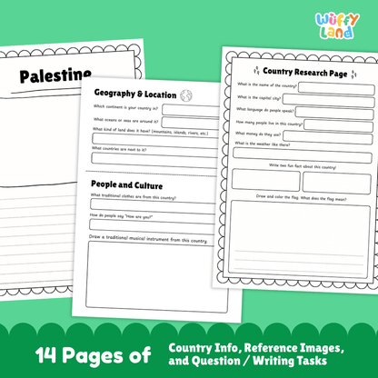 Palestine Country Research Project Worksheets