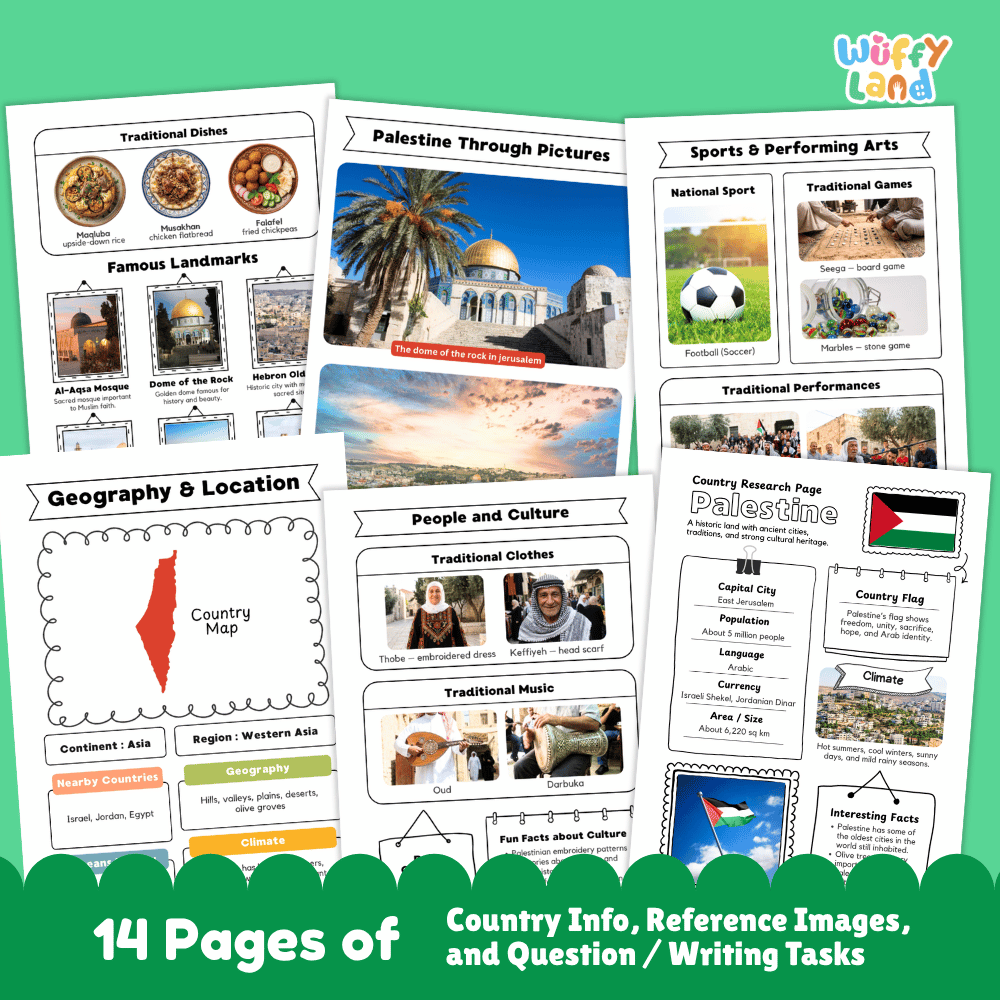 Palestine Country Research Project Worksheets