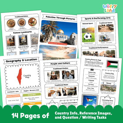 Palestine Country Research Project Worksheets