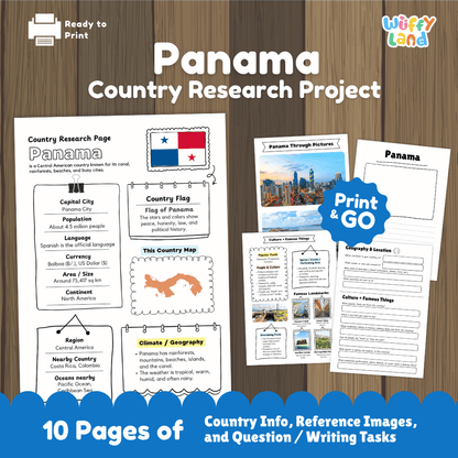 Panama Country Research Project Worksheets and Activity Pages