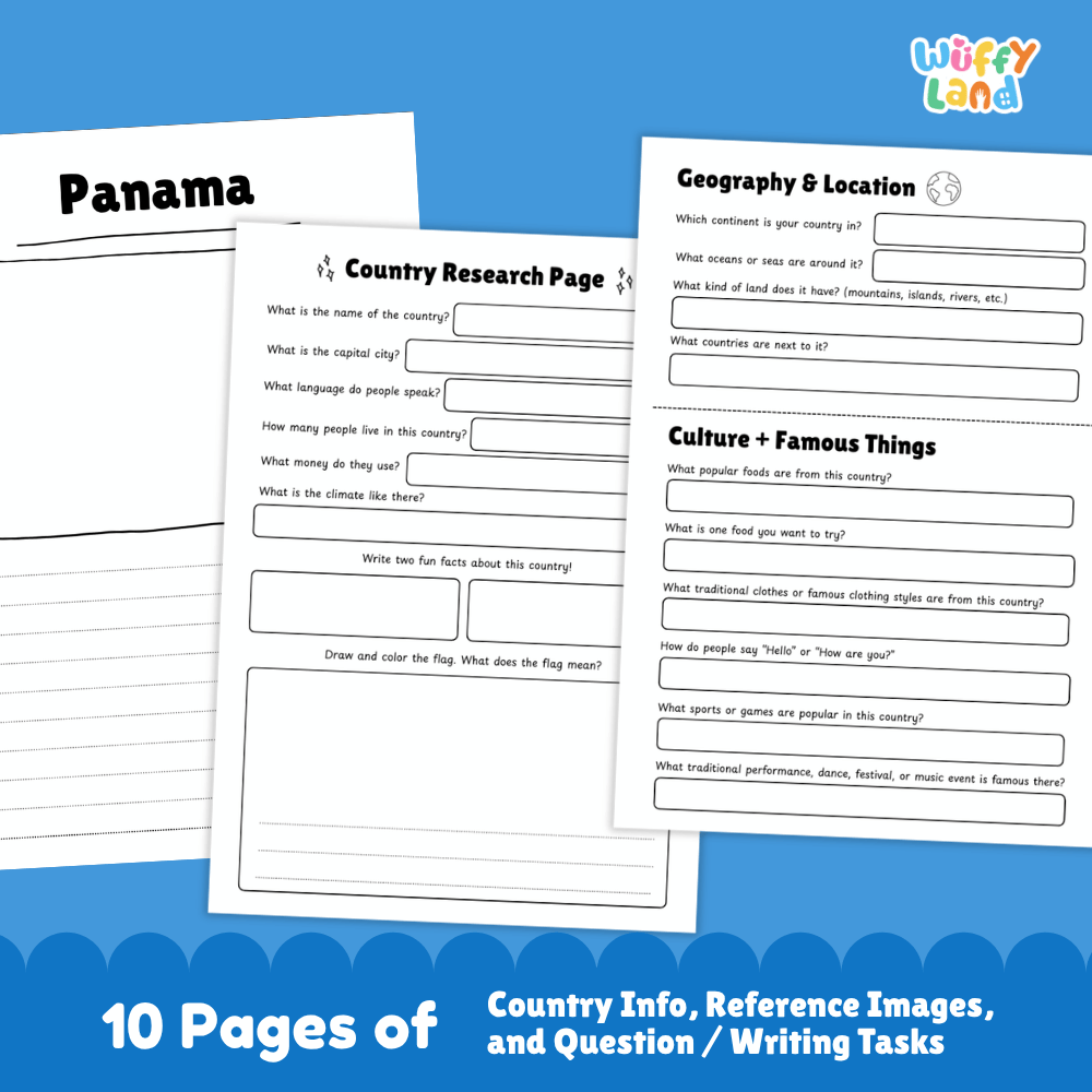 Panama Country Research Project Worksheets and Activity Pages