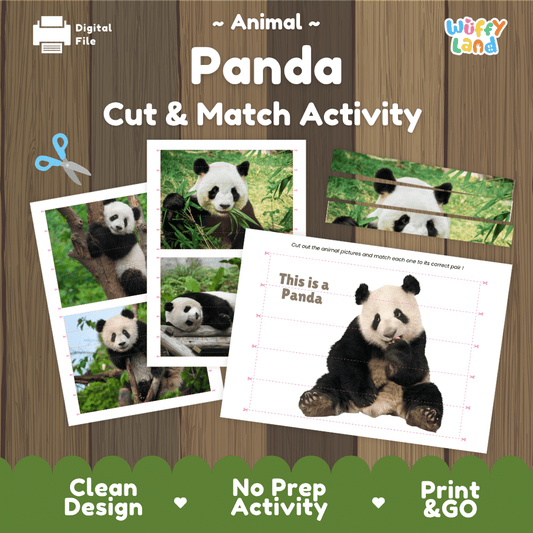 Panda Cut and Match Activity Worksheets | Animal Puzzle Printables