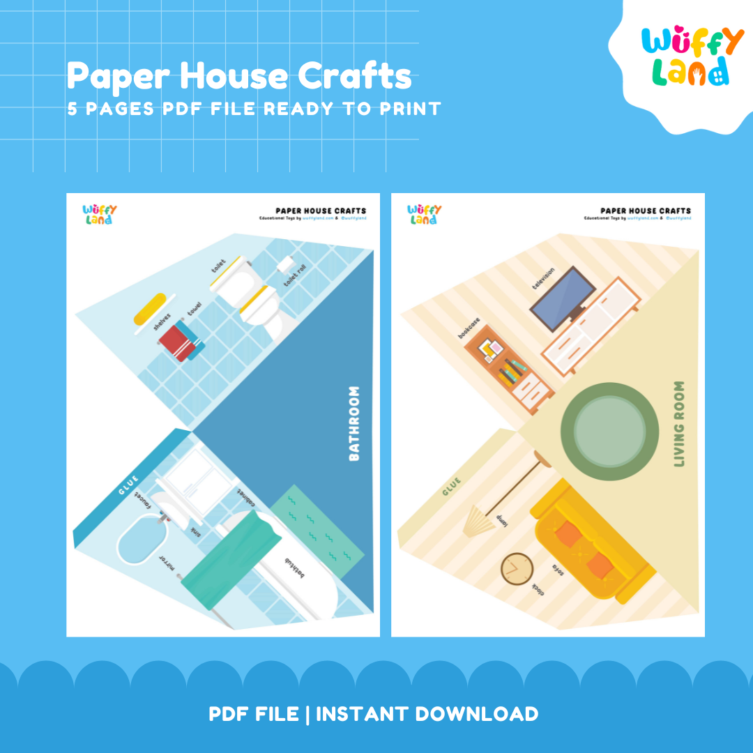 Paper House Crafts | 3D Rooms and Furniture Fine Motor Activity Printable