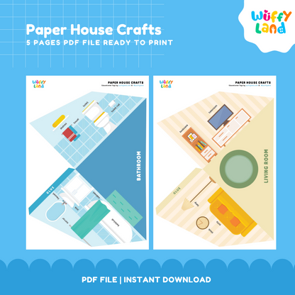 Paper House Crafts | 3D Rooms and Furniture Fine Motor Activity Printable
