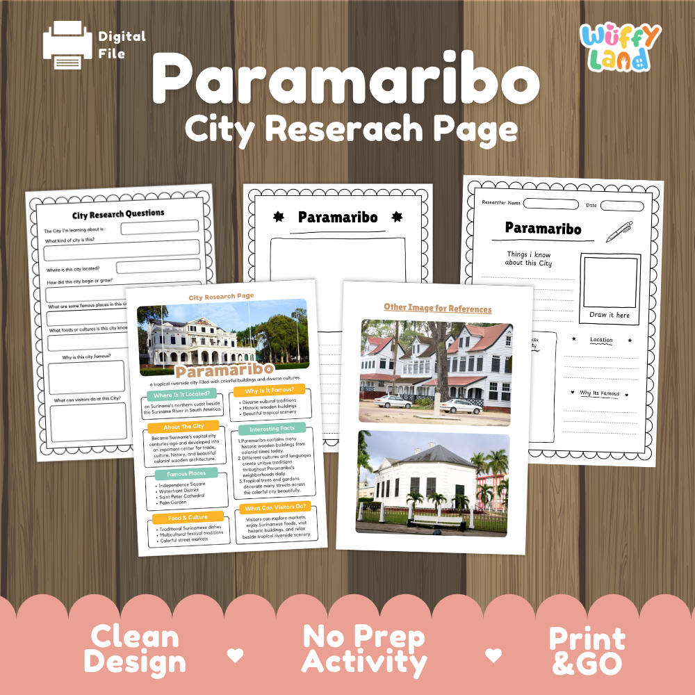 Paramaribo City Research Project Worksheets and Fact Sheet