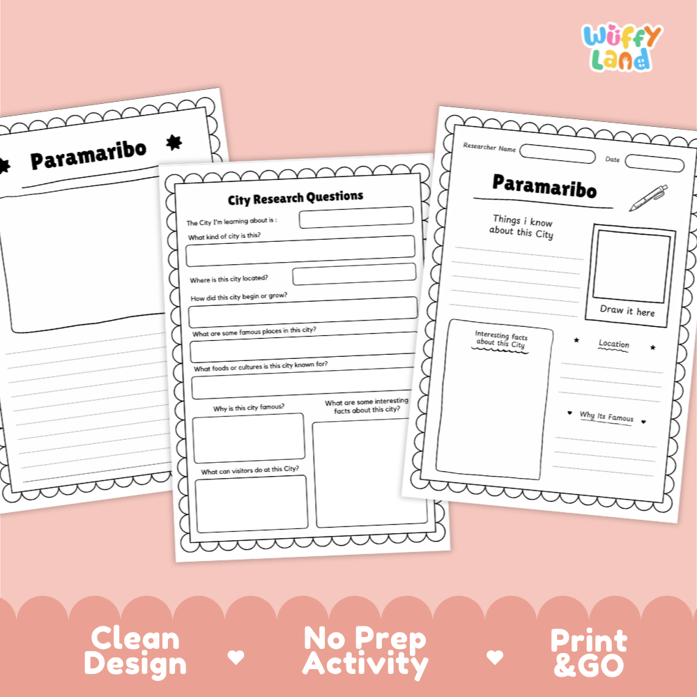 Paramaribo City Research Project Worksheets and Fact Sheet