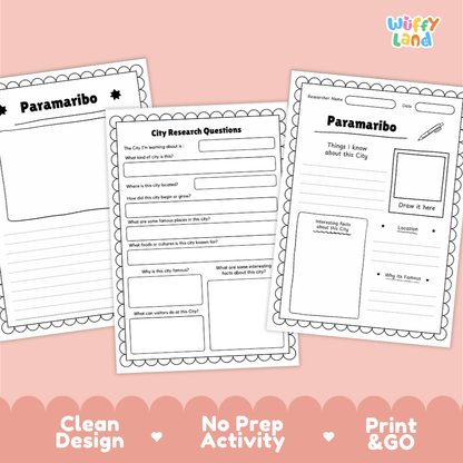 Paramaribo City Research Project Worksheets and Fact Sheet