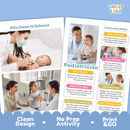 Pediatrician Community Helper Research Pages and Worksheets