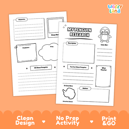 Penguin Science and Writing Craft Activity Worksheets