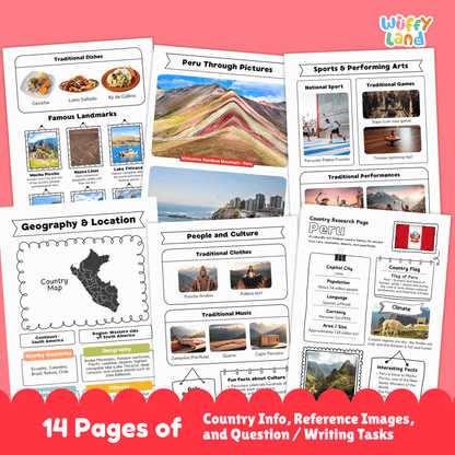 PERU Country Research Project | Printable Geography Worksheets Social Studies