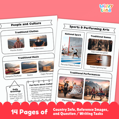 PERU Country Research Project | Printable Geography Worksheets Social Studies