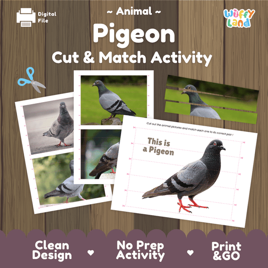 Pigeon Cut and Match Activity Worksheets | Bird Puzzle Printables
