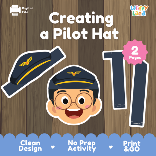 Pilot Hat Craft – Printable DIY Role Play for Kids