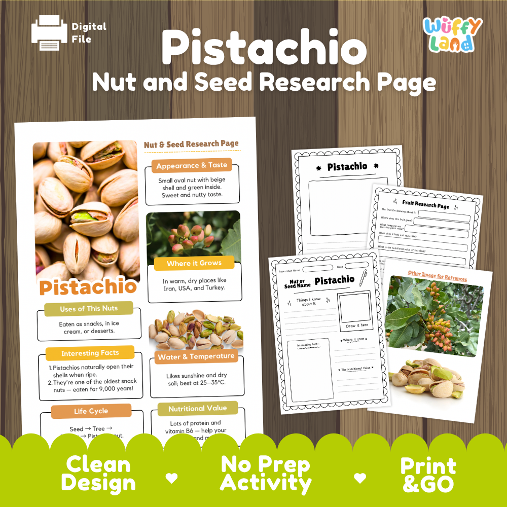 Pistachio Nut and Seed Research Page Worksheets Plant Science Activity