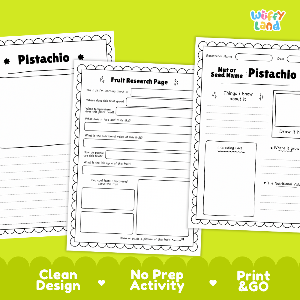 Pistachio Nut and Seed Research Page Worksheets Plant Science Activity