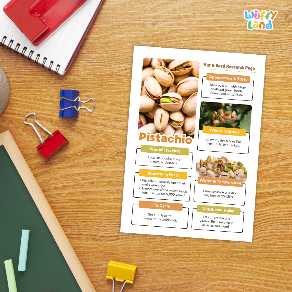 Pistachio Nut and Seed Research Page Worksheets Plant Science Activity