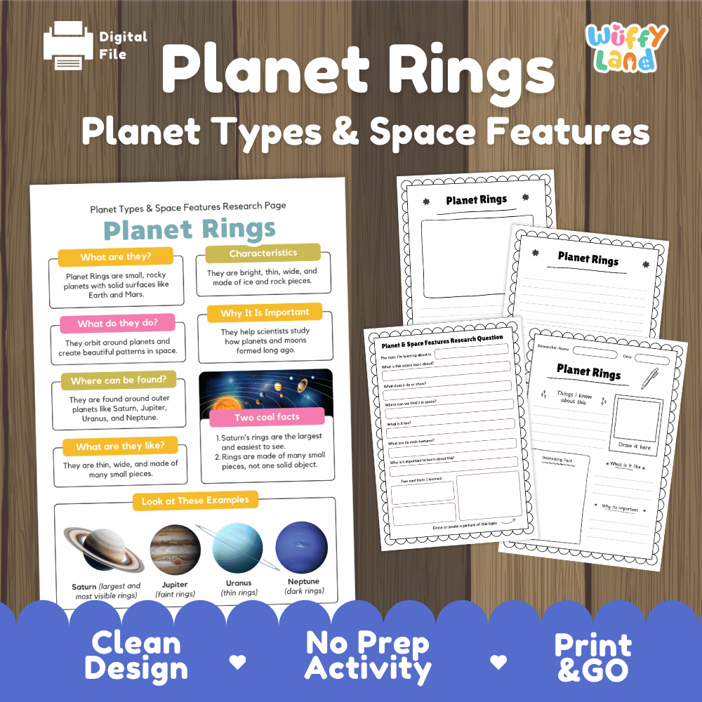 Planet Rings Research Pages and Worksheets