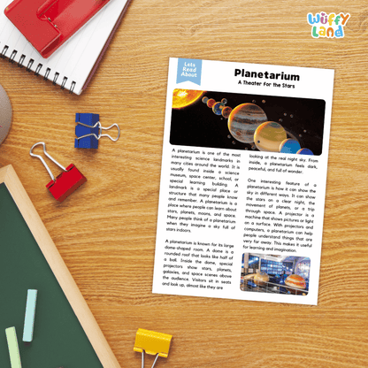 Planetarium Landmark Reading Passages and Comprehension Worksheets