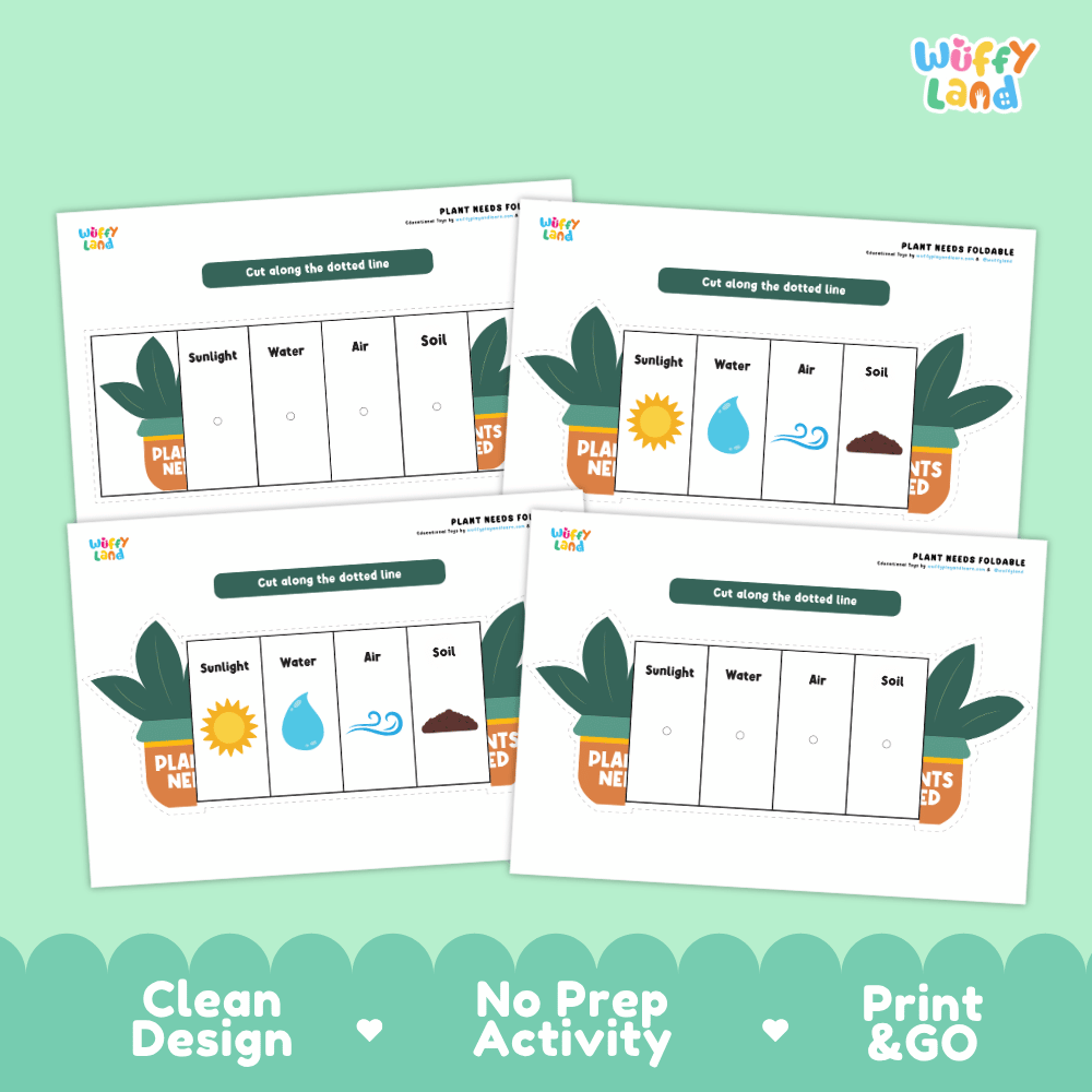 Plant Needs Foldable Science Interactive Notebook Craft Activity Printable