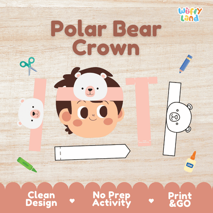 Polar Bear Crown Craft Printable Activity Worksheets