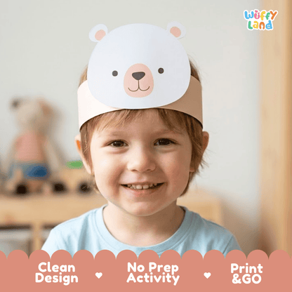 Polar Bear Crown Craft Printable Activity Worksheets