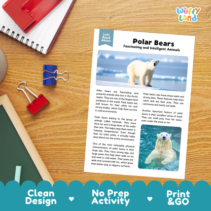 Polar Bears Reading Passage and Questions Worksheets with Answer Key