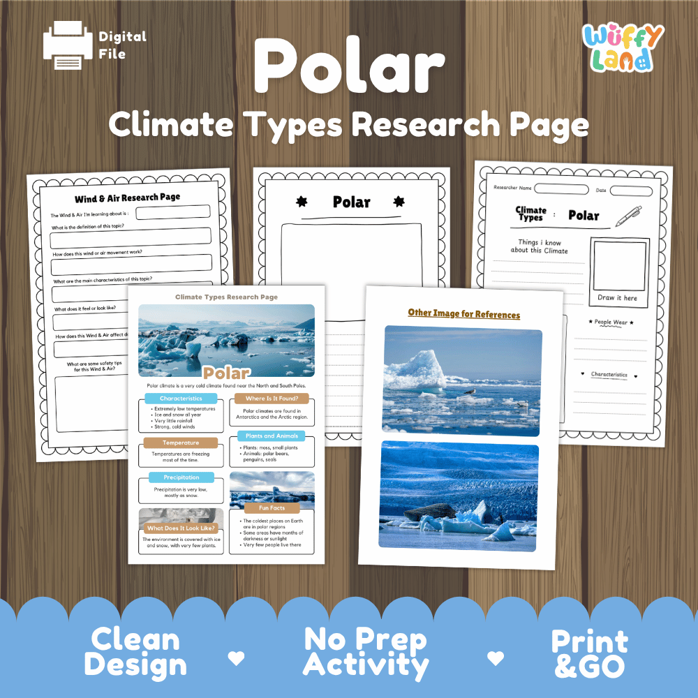 Polar Climate Types Research Page Worksheets Weather Science Activity