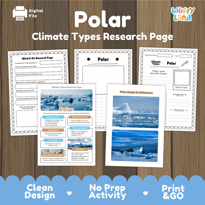 Polar Climate Types Research Page Worksheets Weather Science Activity