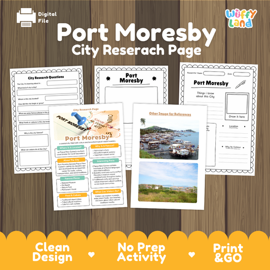 Port Moresby City Research Page Fact Sheet and Worksheets