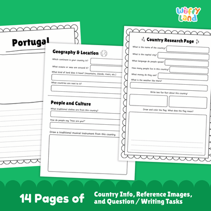 PORTUGAL Country Study | Geography Research Project & Printable Worksheets