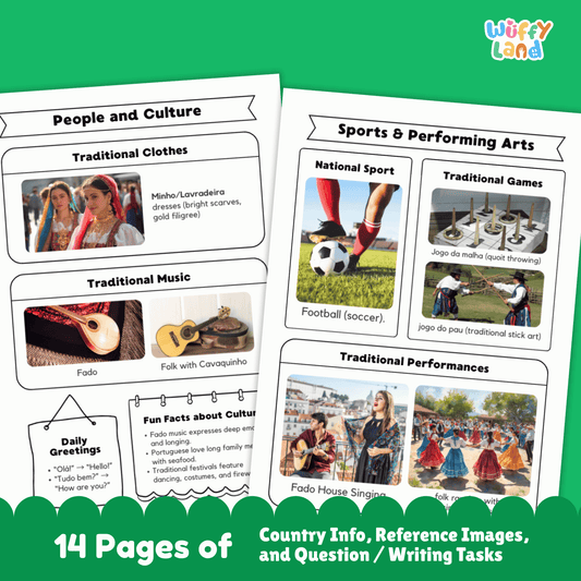PORTUGAL Country Study | Geography Research Project & Printable Worksheets