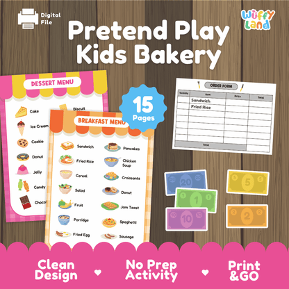 Pretend Play Kids Bakery Dramatic Play Center Printable Activity