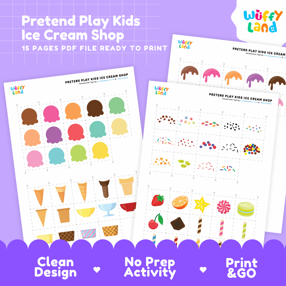 Pretend Play Kids Ice Cream Shop Dramatic Play Center Printable Activity