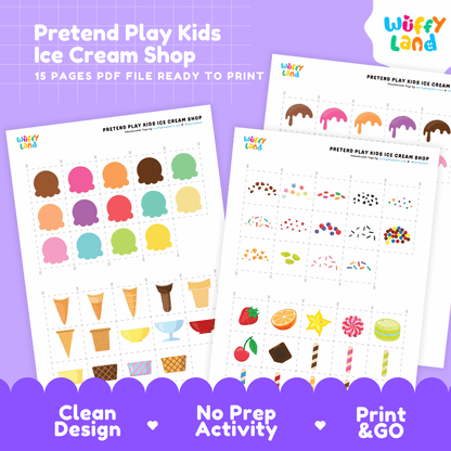 Pretend Play Kids Ice Cream Shop Dramatic Play Center Printable Activity