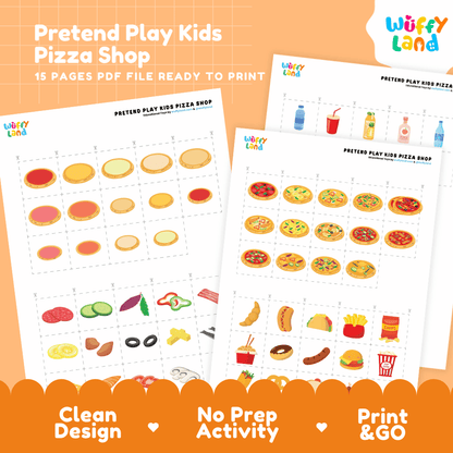 Pretend Play Kids Pizza Shop Dramatic Play Center Printable Activity