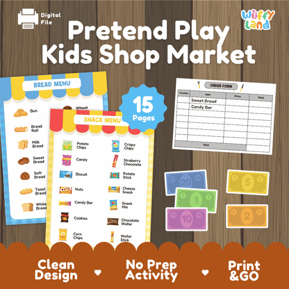 Pretend Play Kids Shop Market Dramatic Play Center Printable Activity
