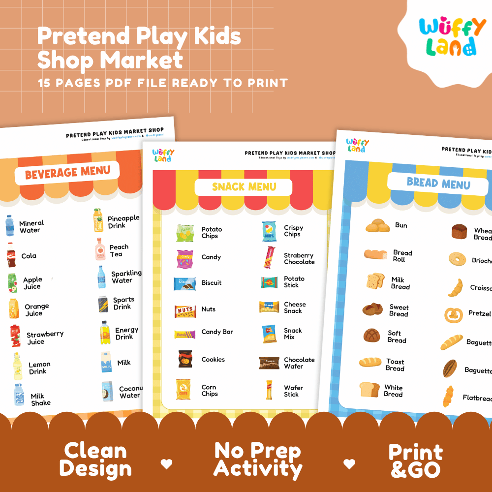 Pretend Play Kids Shop Market Dramatic Play Center Printable Activity