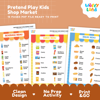 Pretend Play Kids Shop Market Dramatic Play Center Printable Activity