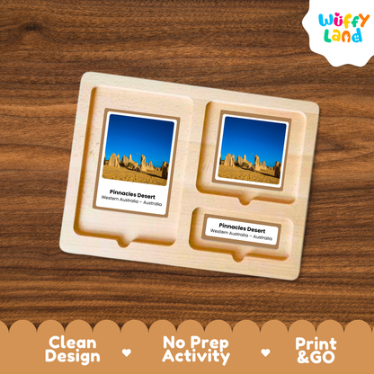 Clean design no prep print and go Australia landmark 3 part cards printable PDF pack
