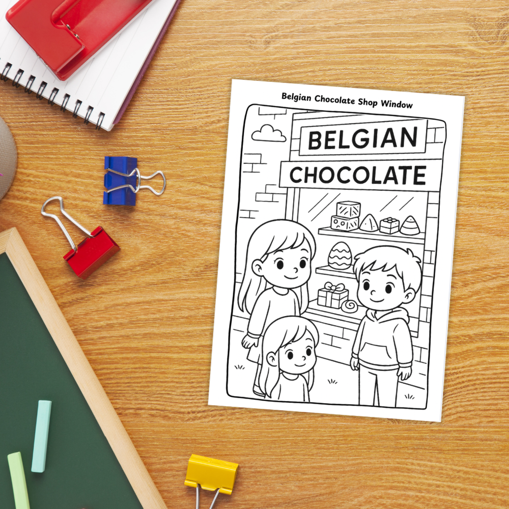 Clean design 11 page Belgium geography coloring pages European culture and landmarks printable PDF pack
