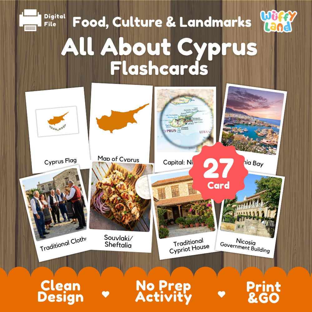 Clean design no prep print and go Cyprus geography activity pack layout ready for classroom and homeschool use