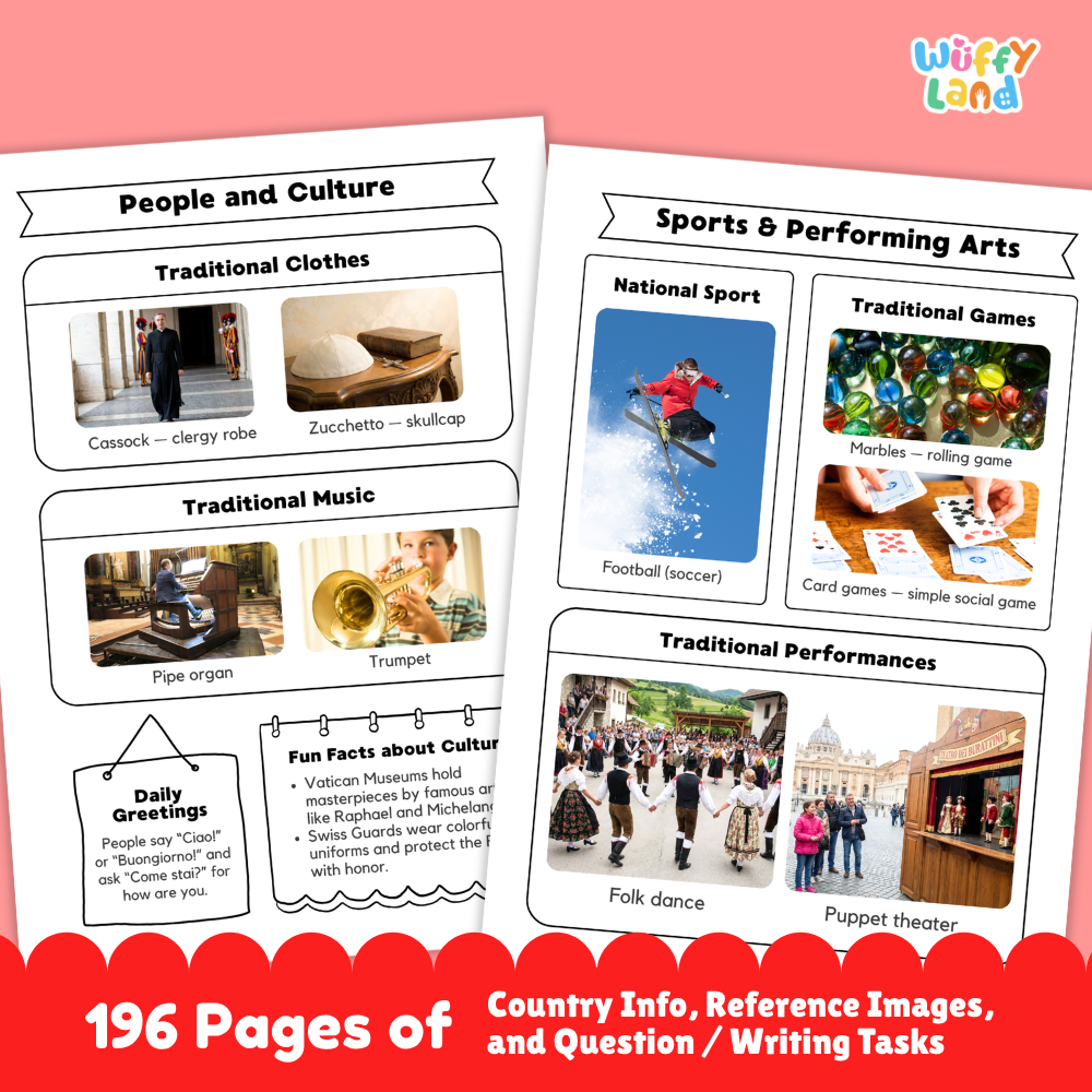 Clean design 196-page print-and-go geography mega bundle PDF layout ready for classroom and homeschool use