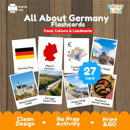 Clean design no prep print and go Germany geography activity pack layout ready for classroom and homeschool use