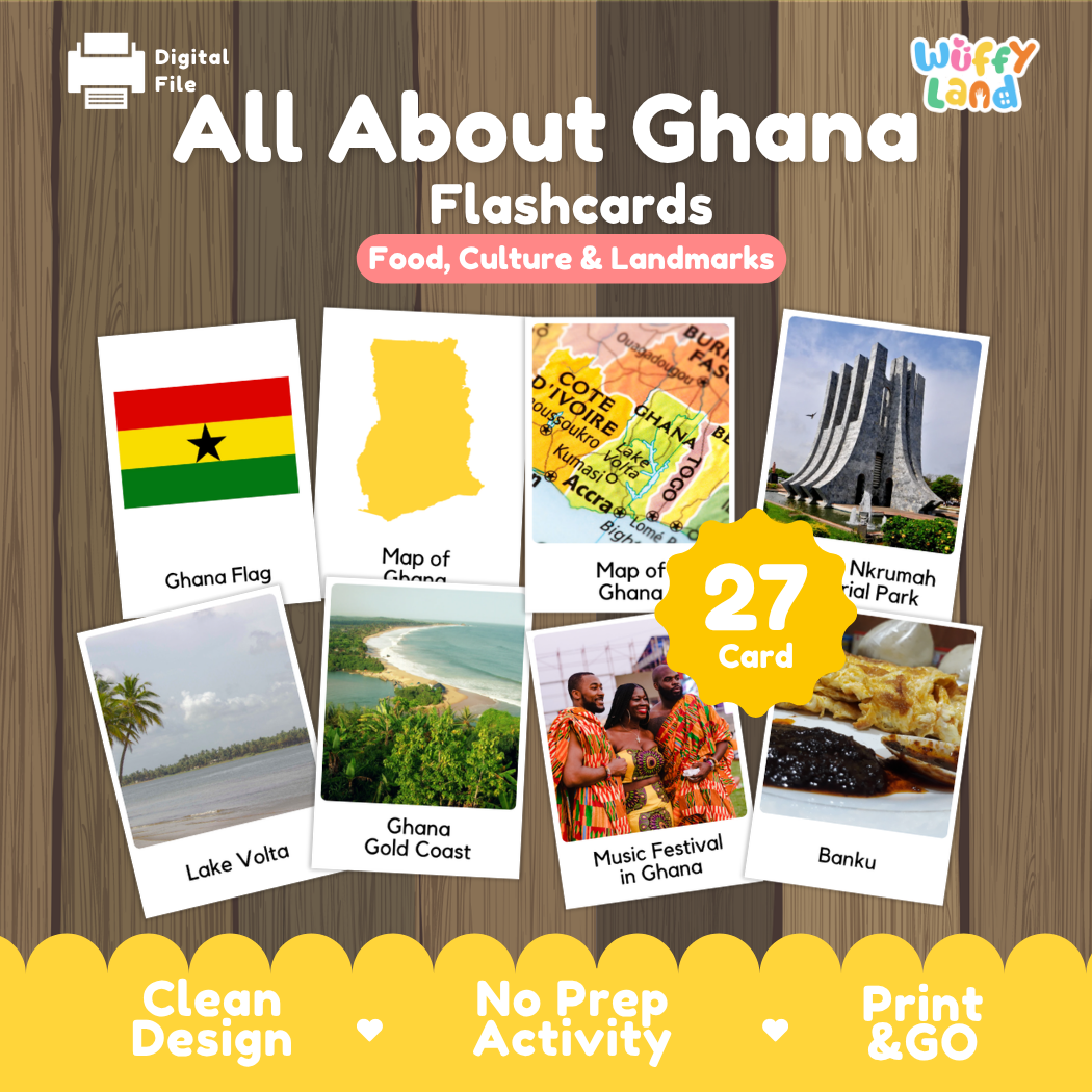 Clean design no prep print and go Ghana geography activity pack layout ready for classroom and homeschool use