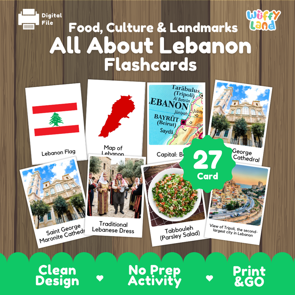 Clean design no prep print and go Lebanon geography activity pack layout ready for classroom and homeschool use