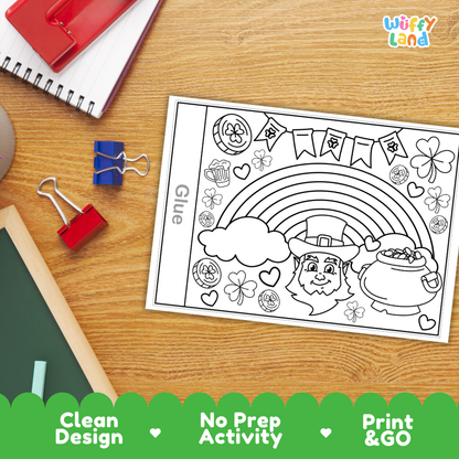Clean design no prep print and go shamrock windsock craft printable PDF pack