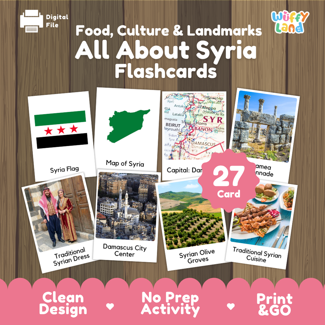 Clean design no prep print and go Syria geography activity pack layout ready for classroom and homeschool use