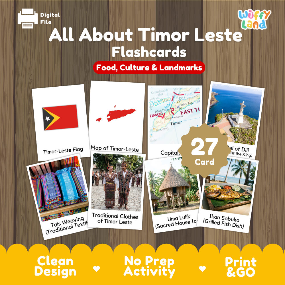 Clean design no prep print and go Timor-Leste geography activity pack layout ready for classroom and homeschool use