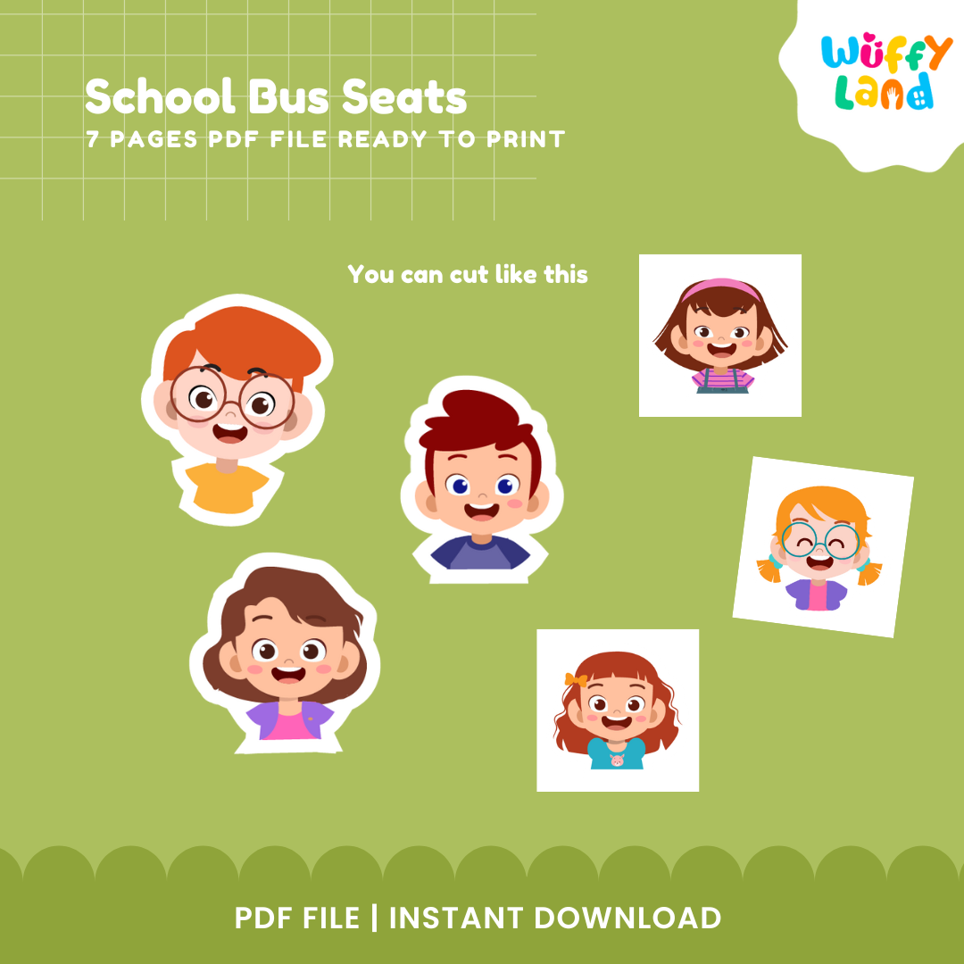 Seven-page back-to-school bus seating logic game arranged for preschool morning bins and kindergarten math centers 🏫✨