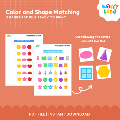 Nine-page educational color and shape matrix sorting game set arranged for preschool math stations and Montessori logic shelves 🏫✨
